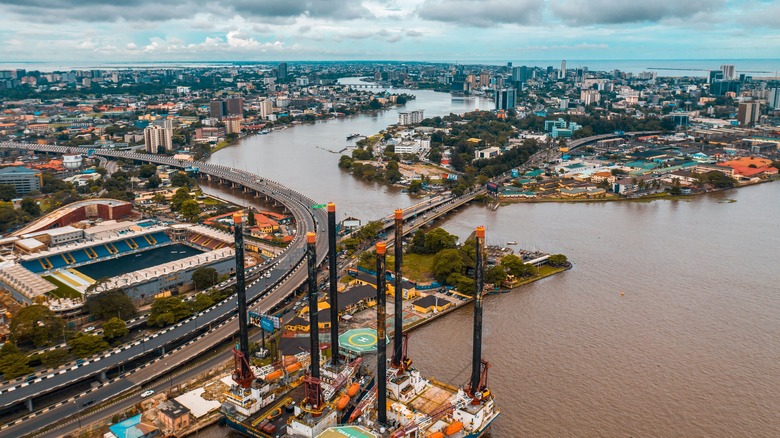 Highways and river in Lagos, Nigeria