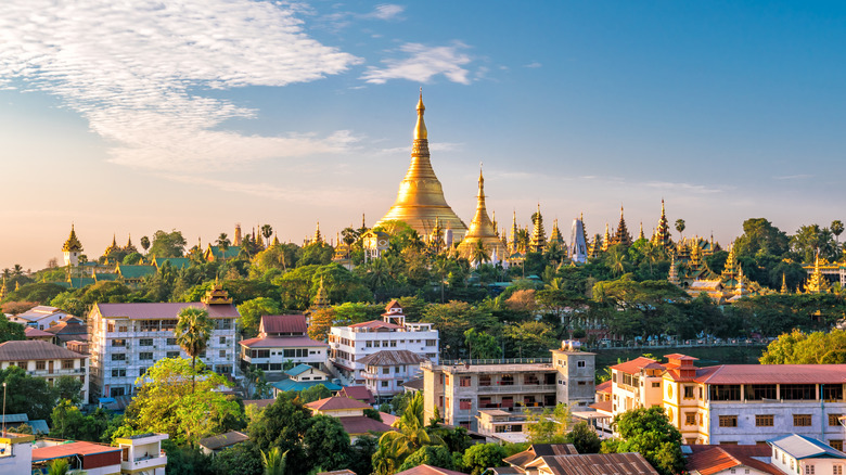 Yangon skyline with Shwedagon Pagoda