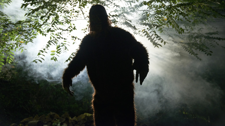 A giant ape is in the woods