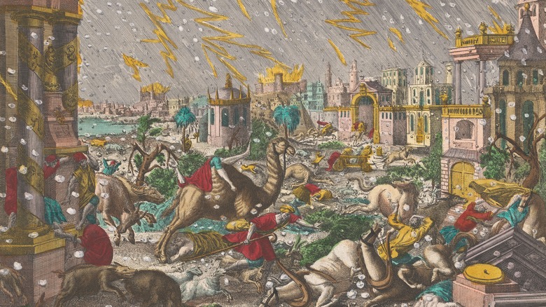 illustration hail plague egypt