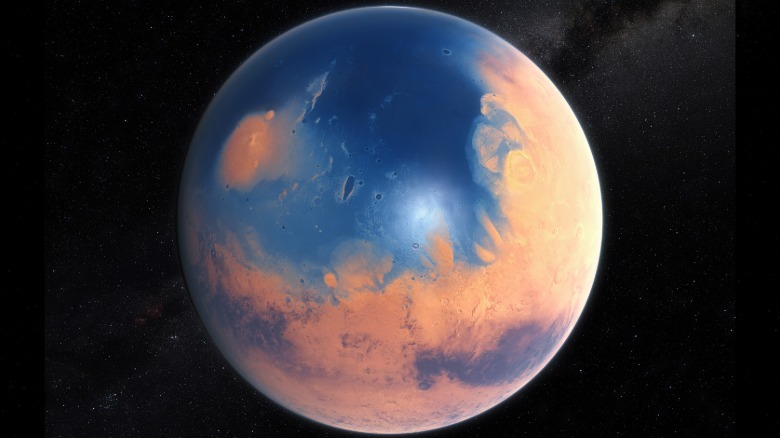 Mars with ocean