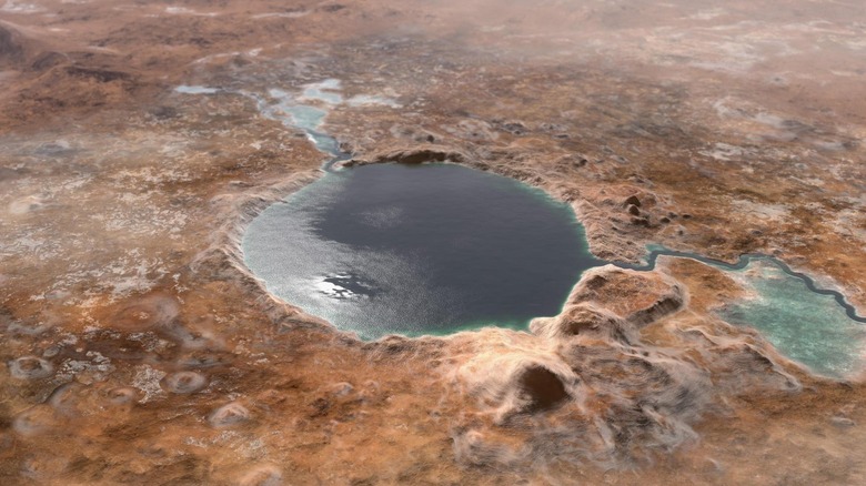 Jezero crater on Mars filled with water