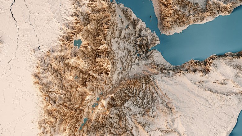 topographic map of Afar Triangle