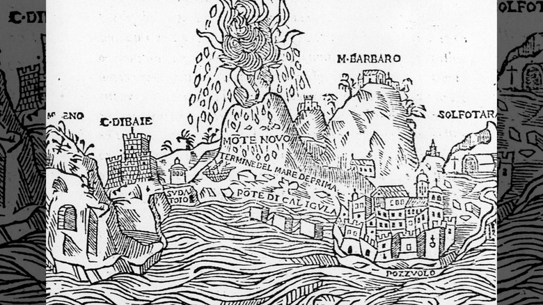 Engraving of 1538 Monte Nuovo eruption