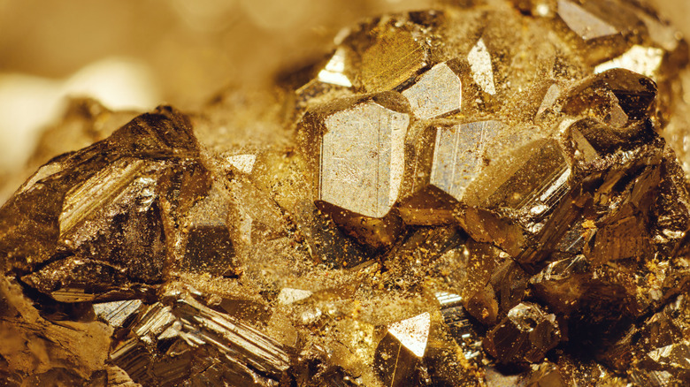 Closeup of iron pyrite (fool's gold)