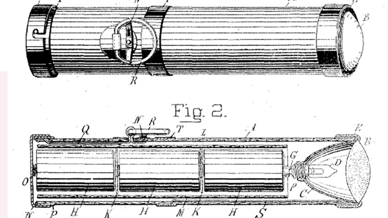 First flashlight patent illustration