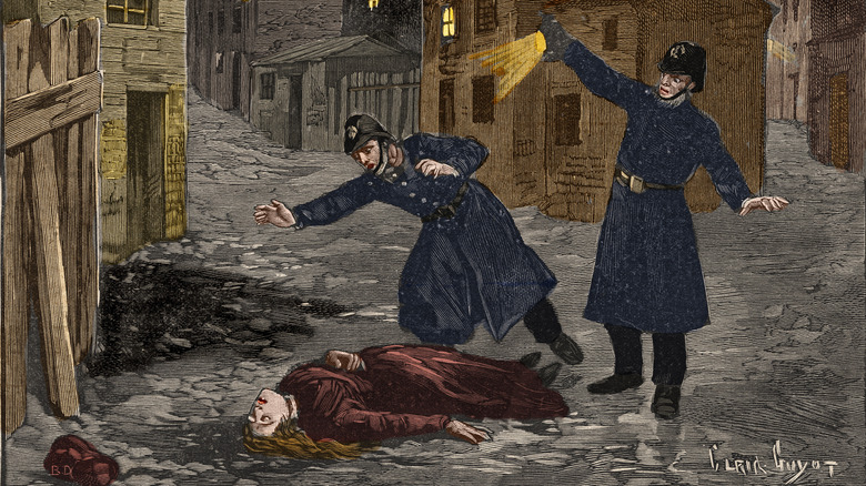 1891 illustration of Jack the Ripper crime scene