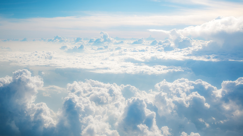 aerial view of sea of clouds