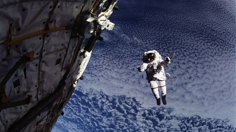 spacewalk from Discovery shuttle