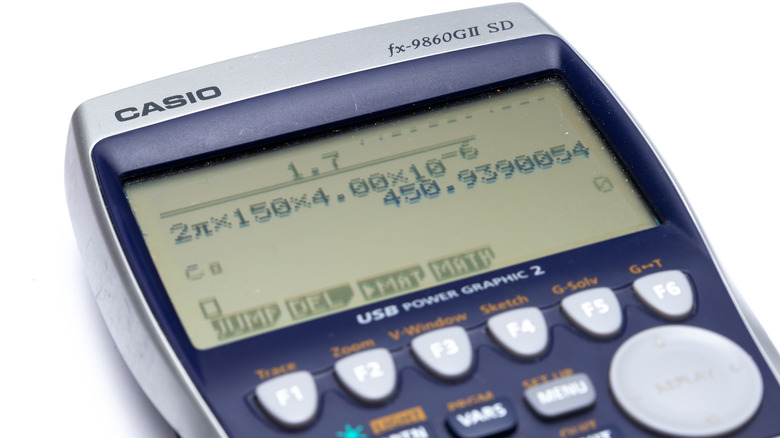 Close-up of Casio graphic calculator