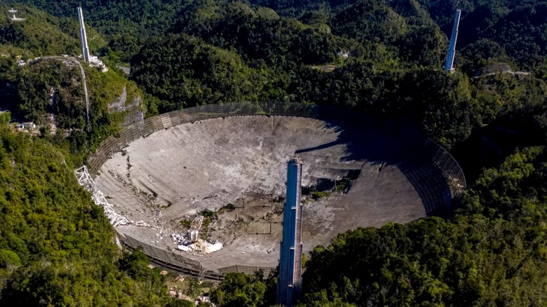 The Arecibo Observatory damaged dish