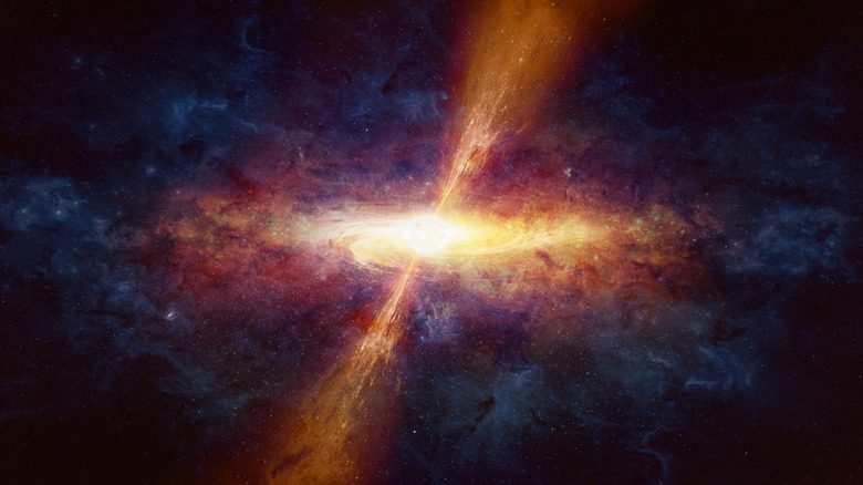 Illustration of quasar in deep space