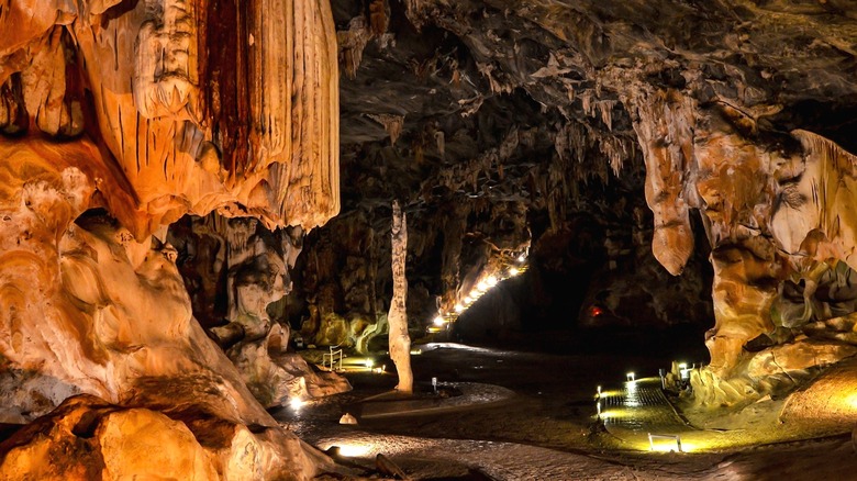 Illuminated passage in Mammoth Cave