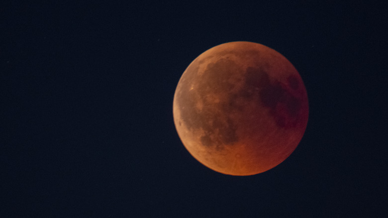 full blood moon in the sky