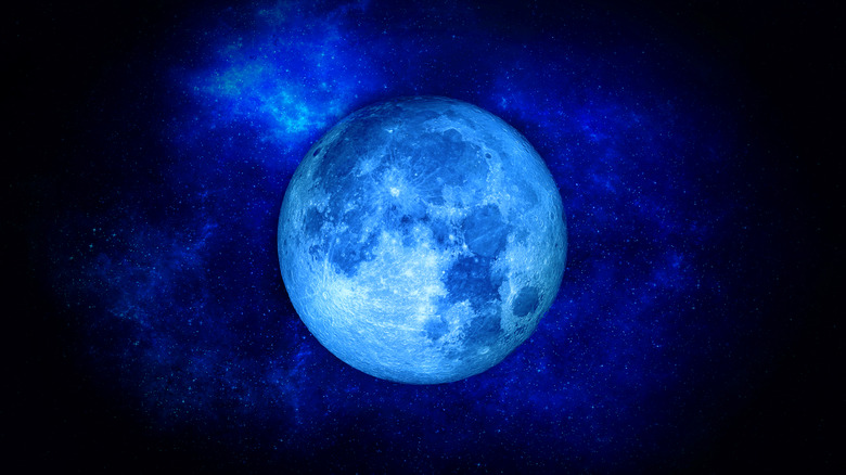 blue moon in the night sky