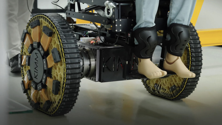 A Morphing Wheel design is shown on a prototype wheelchair