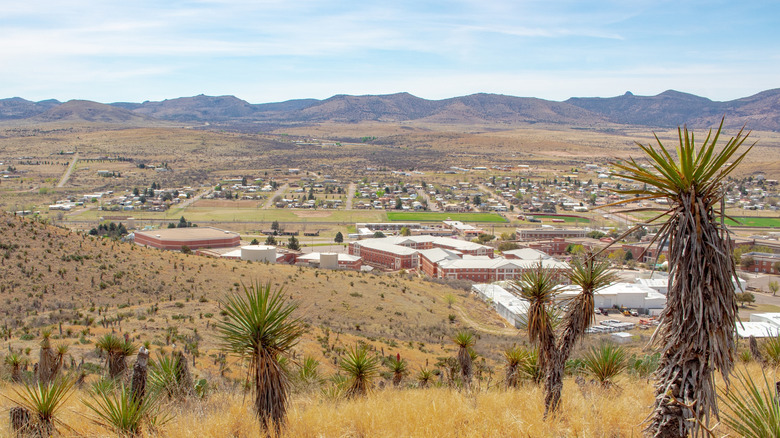 Alpine Texas in the desert with hills in distance