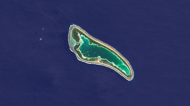 Nikumaroro Island ocean aerial view