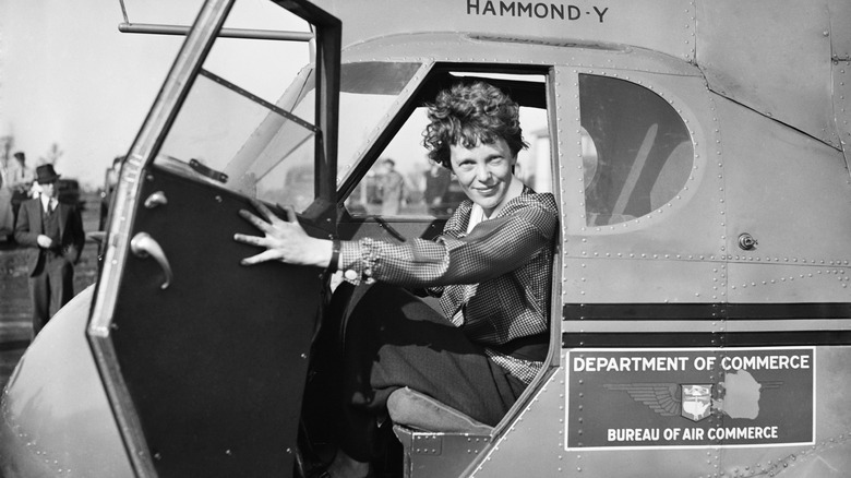 Amelia Earhart in Department of Commerce plane