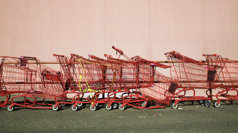 Shopping carts piled up