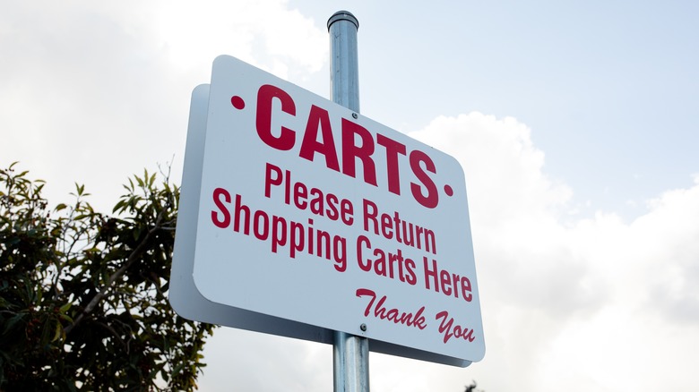 Shopping cart return sign