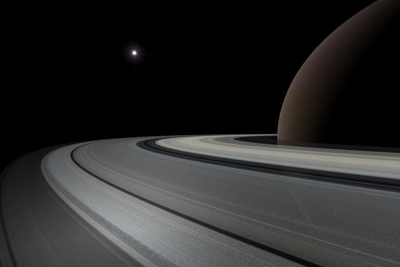 Flying over the rings of Saturn