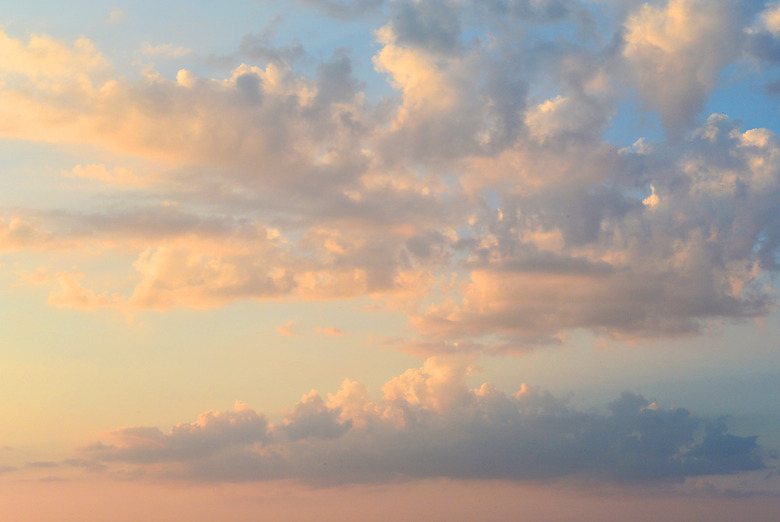 Fiery orange sunset sky. Beautiful clouds.