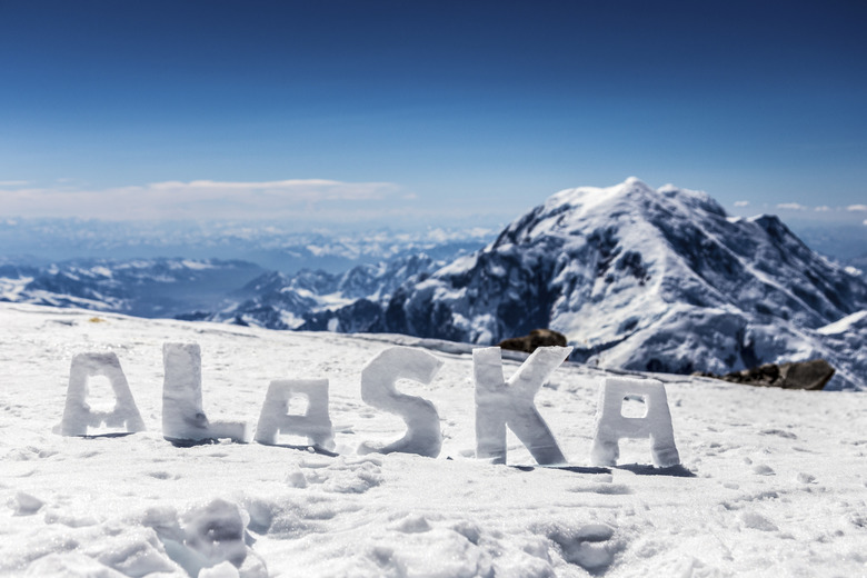 Alaska in snowy letters