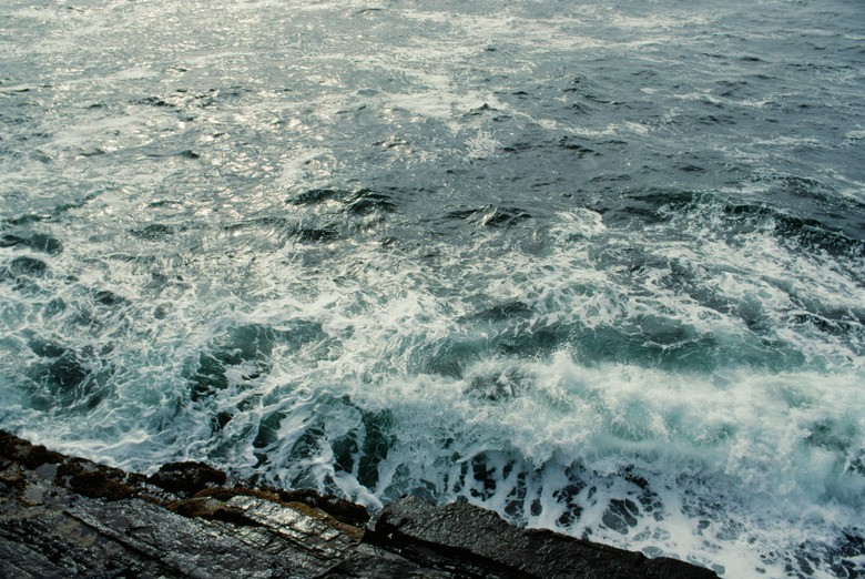 Waves on shore in Nova Scotia, Canada