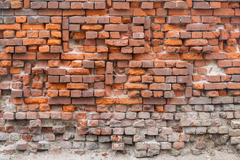 Aged Red Brick Wall Background