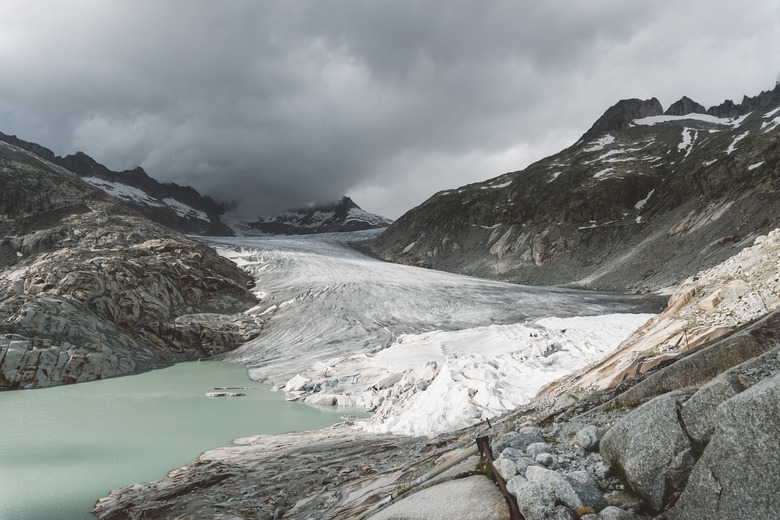 Glacier tongue, ice tongue, Swiss Alps