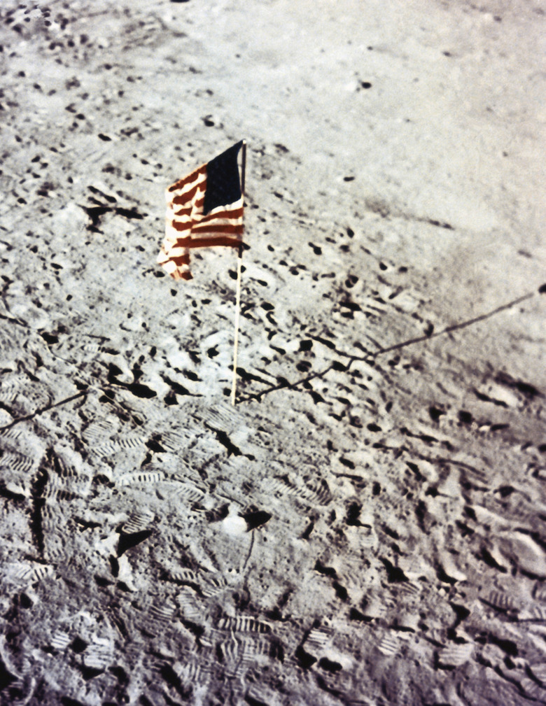 American flag on moon