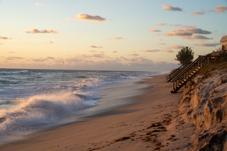 Waves Crash on the Beach in Florida