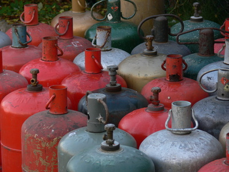 Fuel containers clustered together