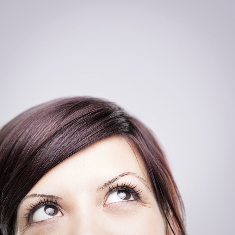 Smiling Woman Looking Up