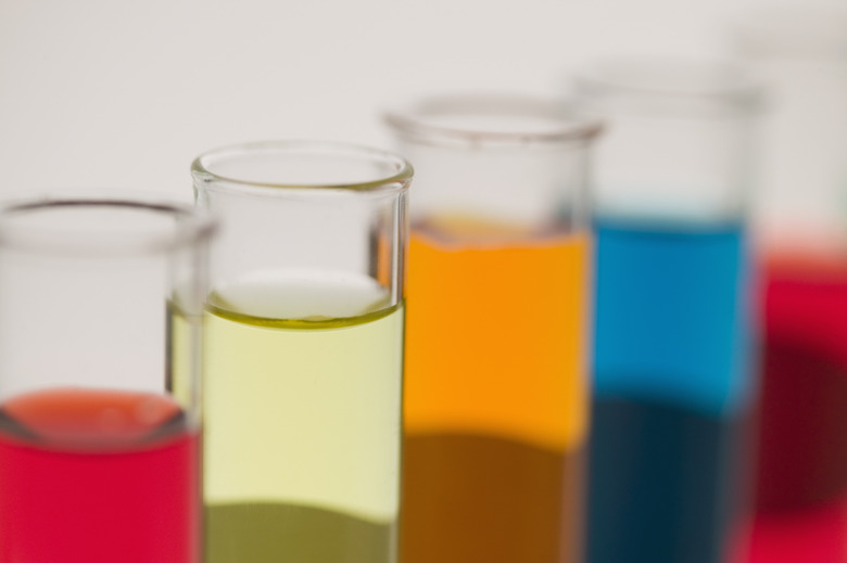 Test tubes with colorful liquid