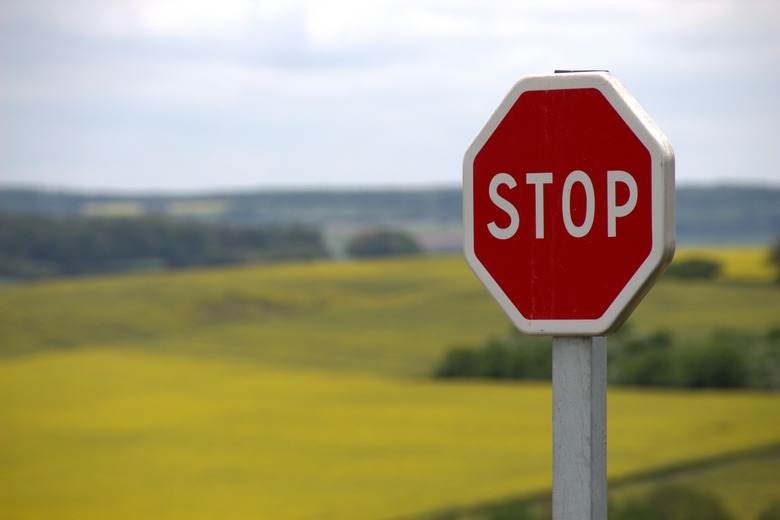 Stop road sign