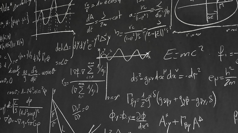 Equations on blackboard