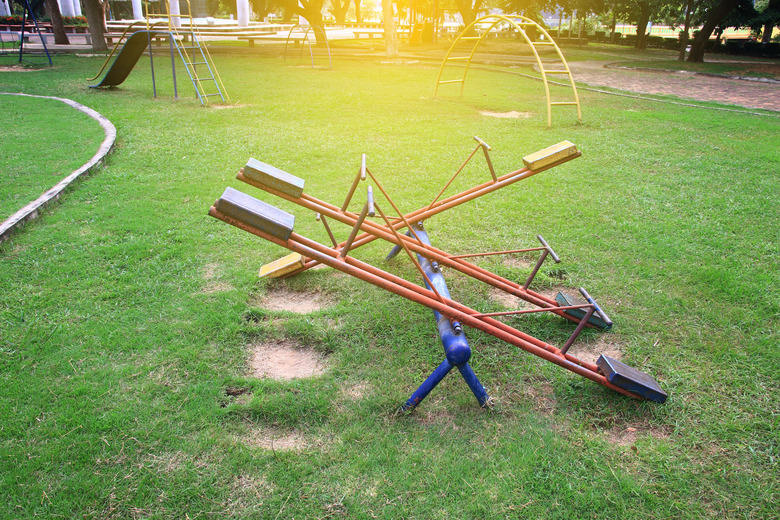 Children playground with sunlight,teetering board