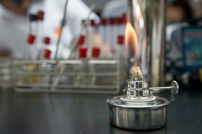 Ethanol burner in a laboratory