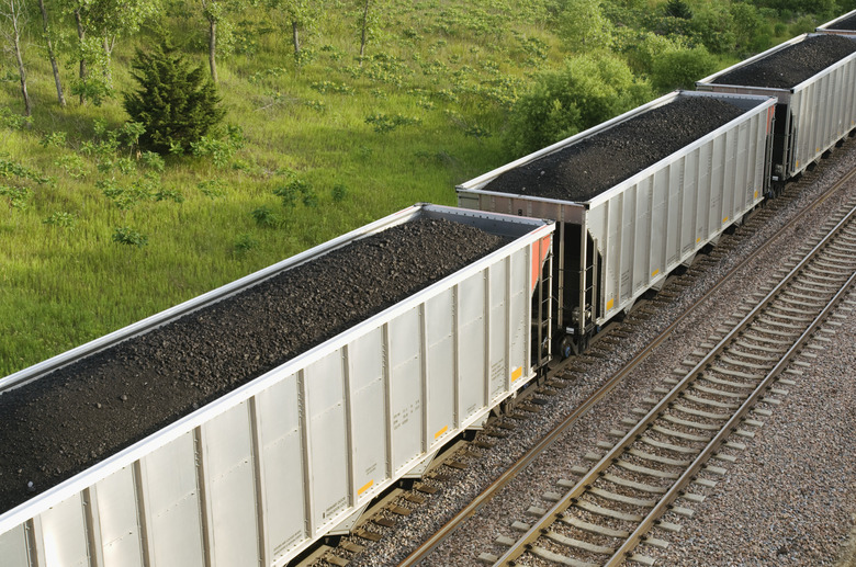 Freight trains with coal cars