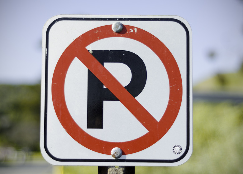 Weathered No Parking Sign