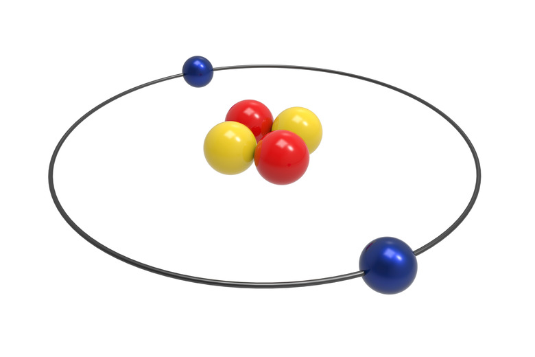 Bohr model of Helium Atom with proton, neutron and electron