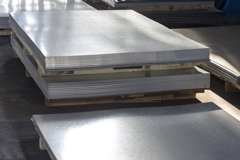 sheet tin metal in production hall