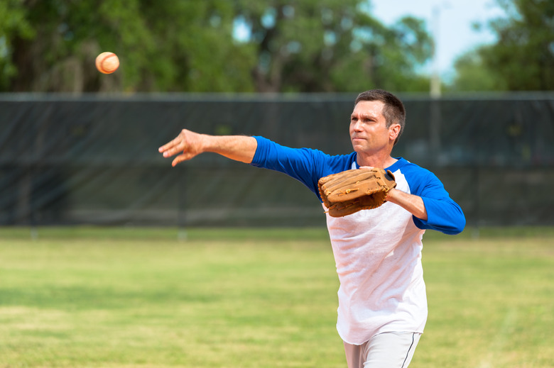 Man throwing a baseball