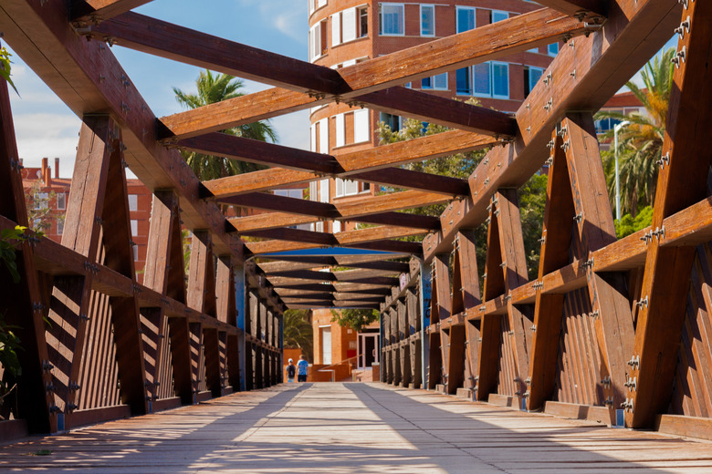 Geometrical wooden bridge.