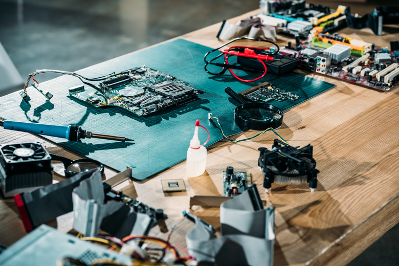 Electrical equipment on a workbench