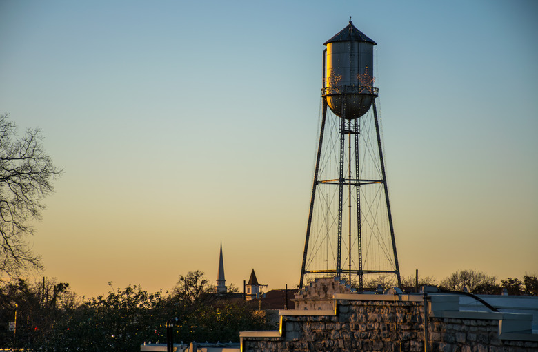 Round Rock Water Tower during Sunset Golden Hour