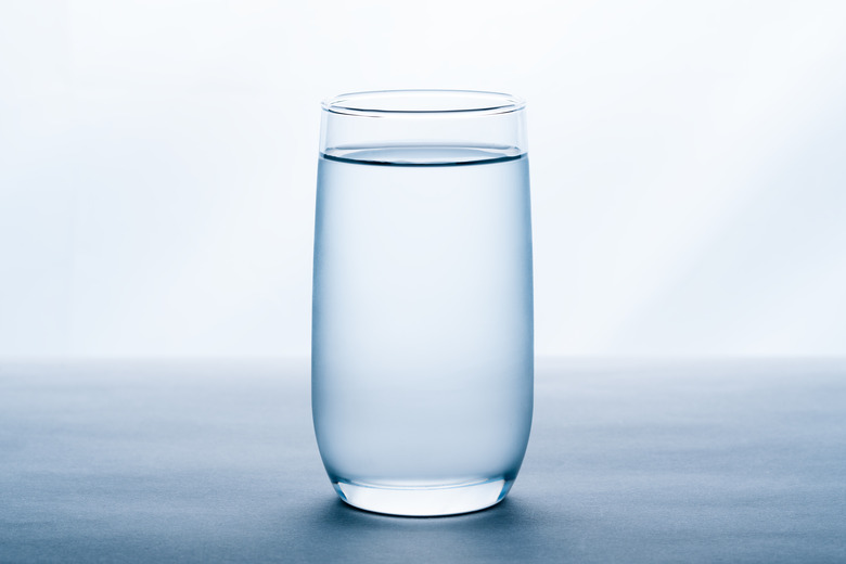 glass of water on white background.