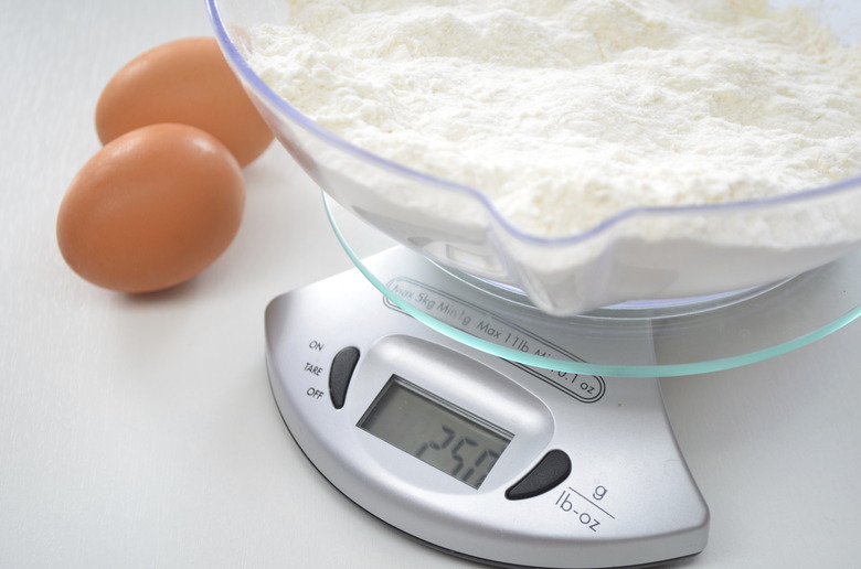 weighing flour